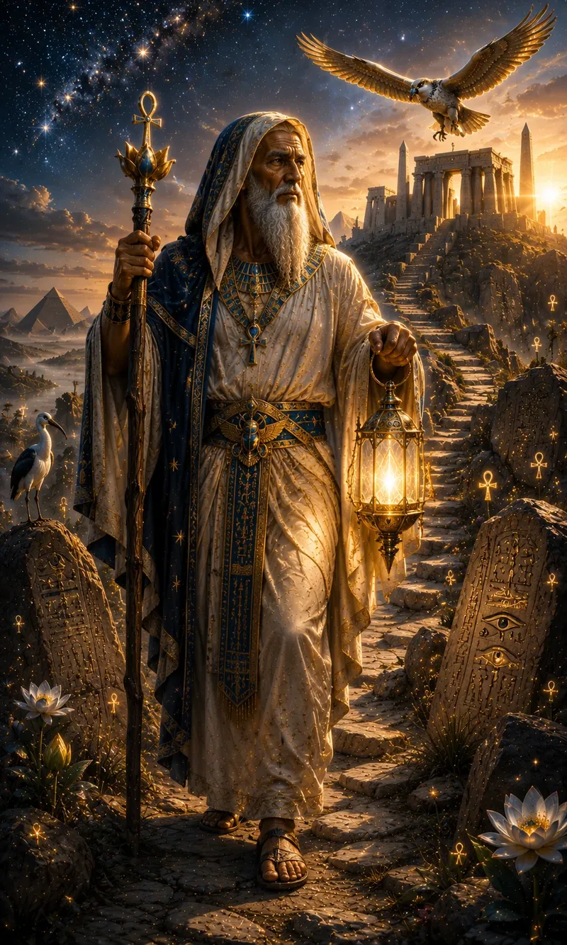 Carta El Ermitaño del Tarot Egipcio
