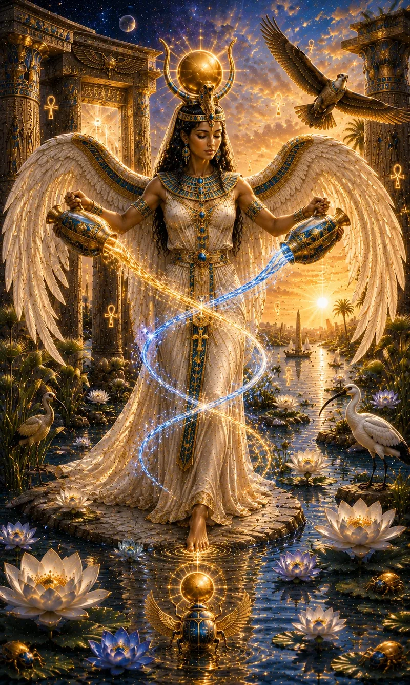 Carta La Templanza del Tarot Egipcio
