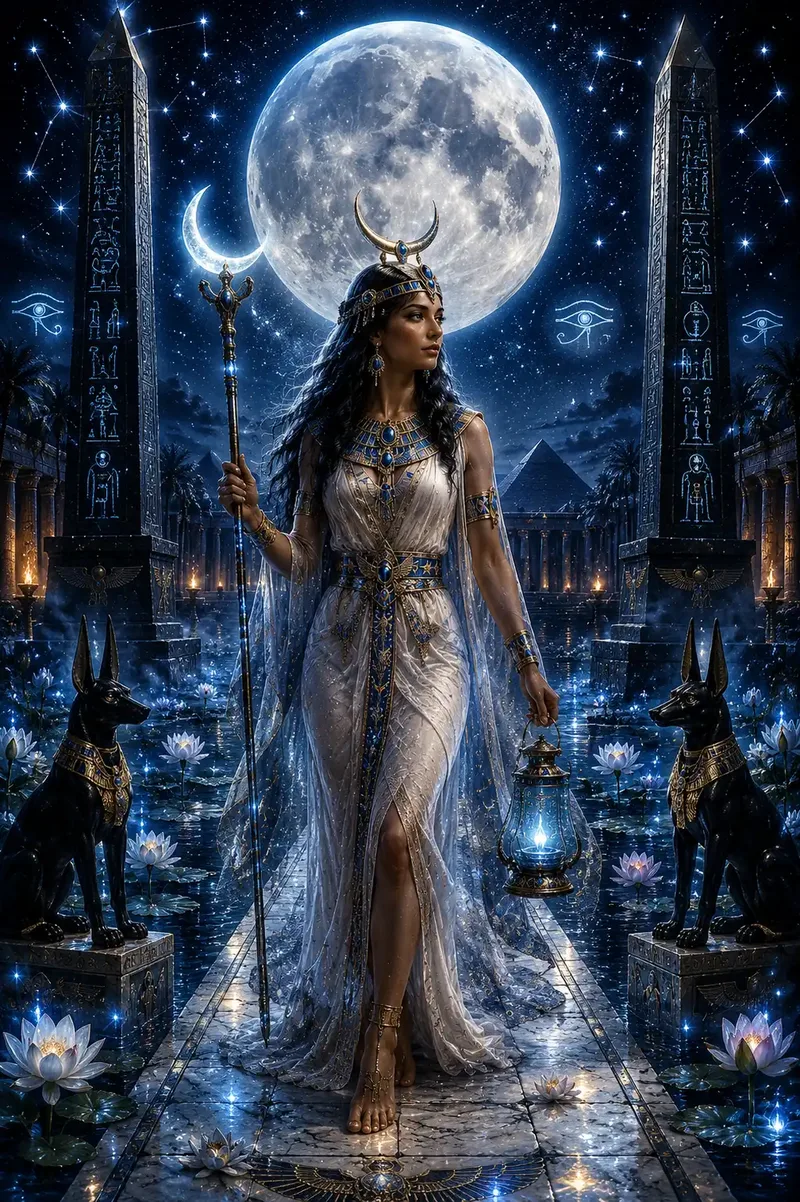 Carta La Luna del Tarot Egipcio